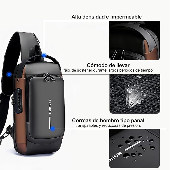 Bolso Mochila Antirrobo + Carga USB Integrada
