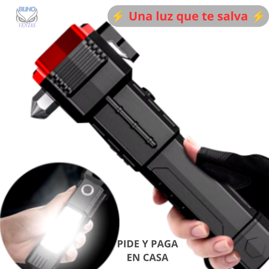 Martillo Linterna LED Táctica 4 en 1