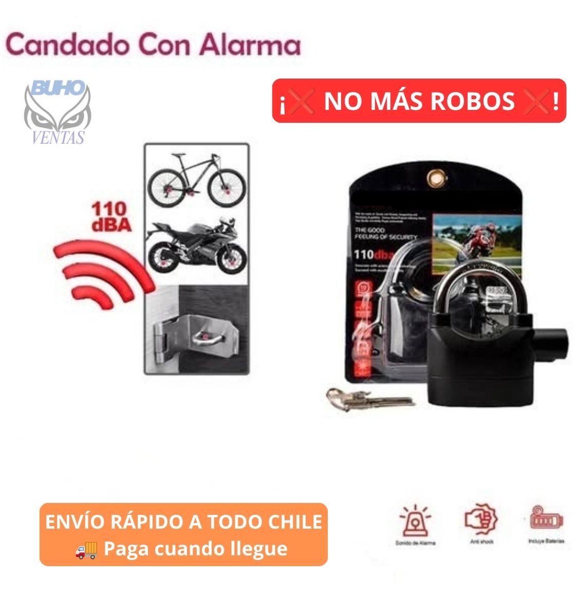 Candado Anti Robo con Alarma
